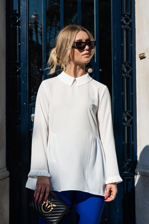 Tnica comprida com punhos franzidos