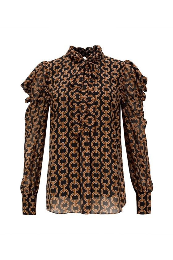 Ruffled blouse with bow