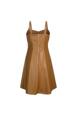 Faux leather strap dress
