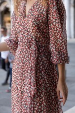 Crossover v-neck dress