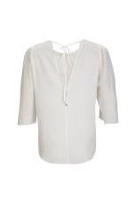 Asymmetric blouse with round neckline