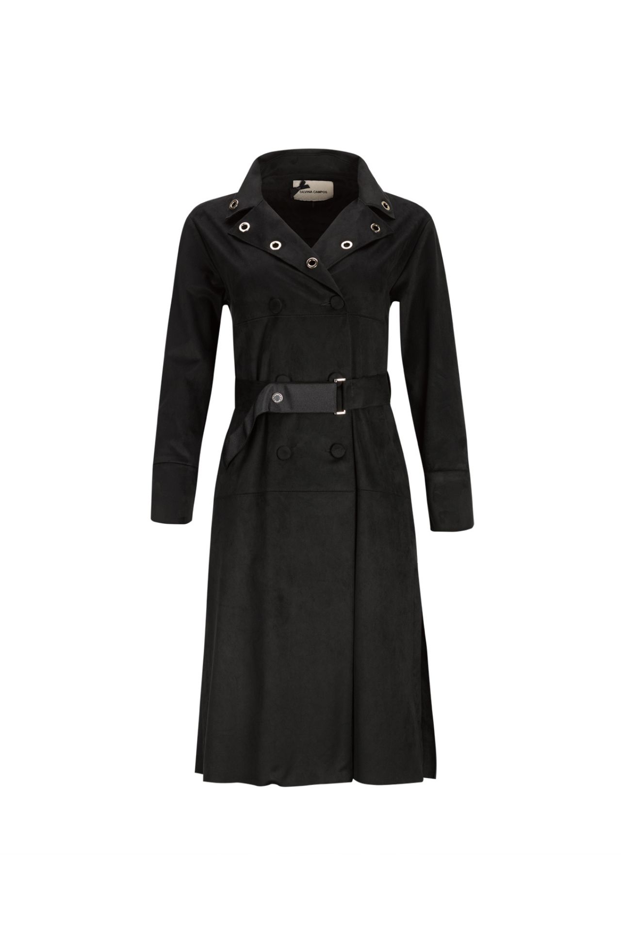 Chaqueta larga con efecto ante