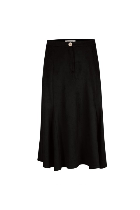 Suede effect long skirt