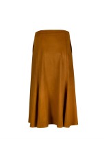 Suede effect long skirt
