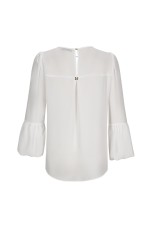 Round neck blouse with bubble cuffs 