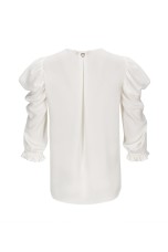 V-neck blouse with draped sleeves