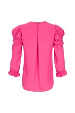 V-neck blouse with draped sleeves
