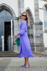 Vestido comprido mangas balo
