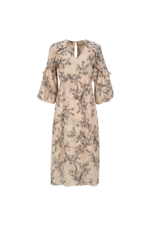 Vestido comprido mangas balo