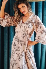 Long dress with v-neck