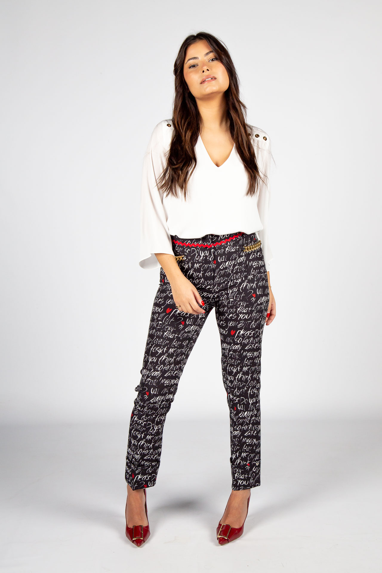 Allover print trousers