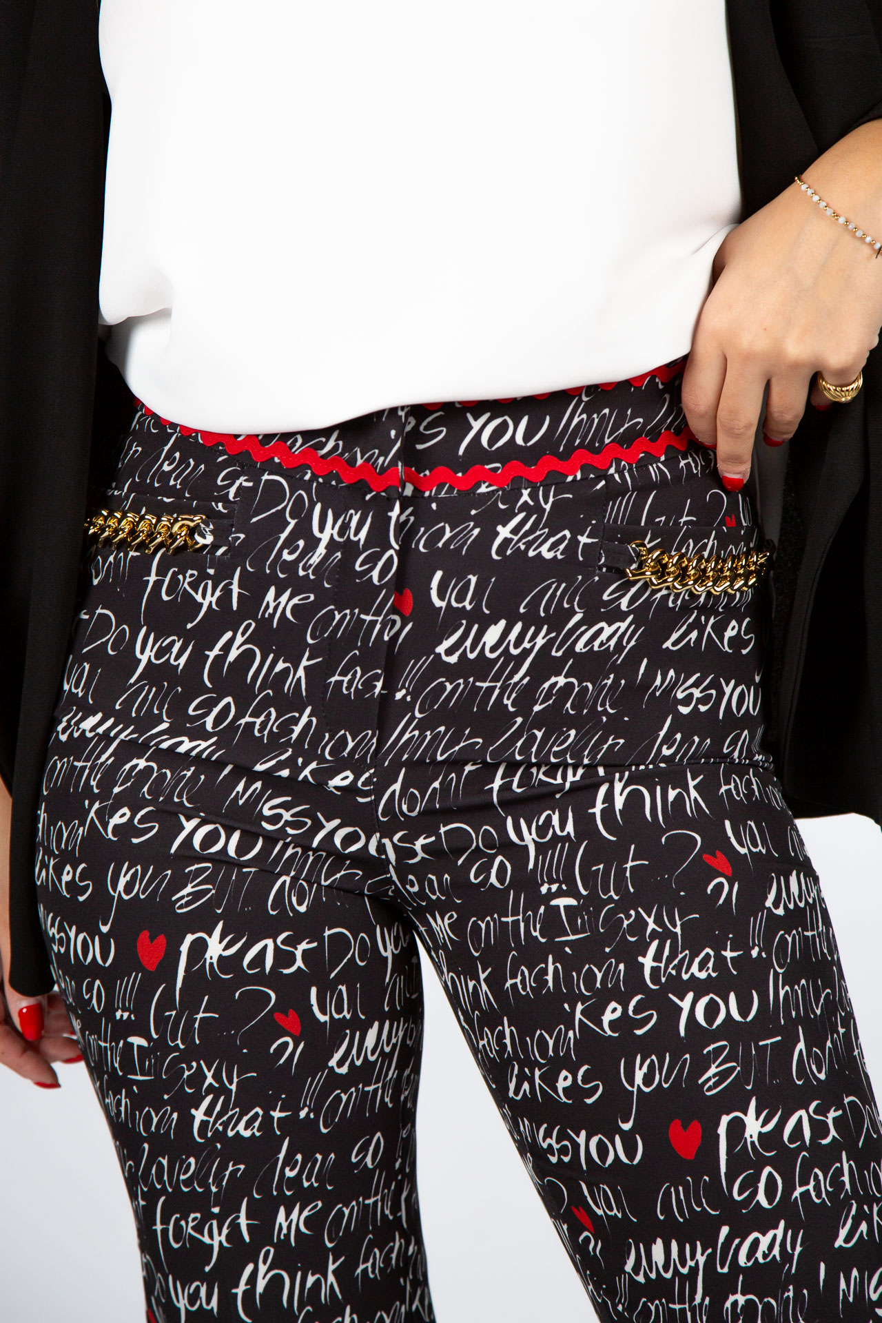 Allover print trousers