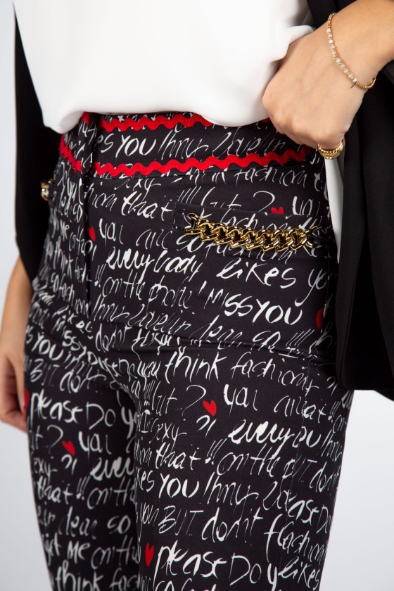 Allover print trousers