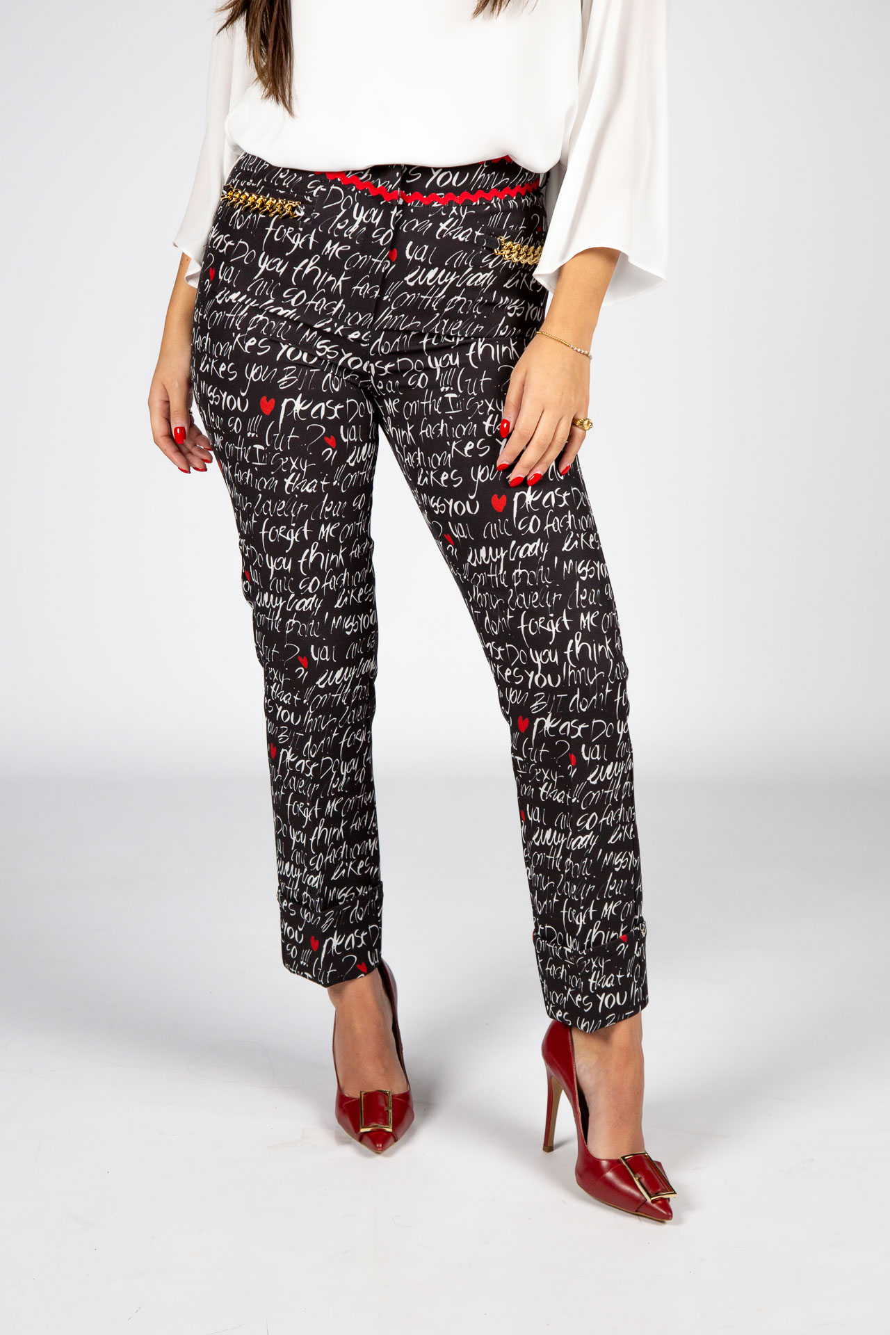Allover print trousers