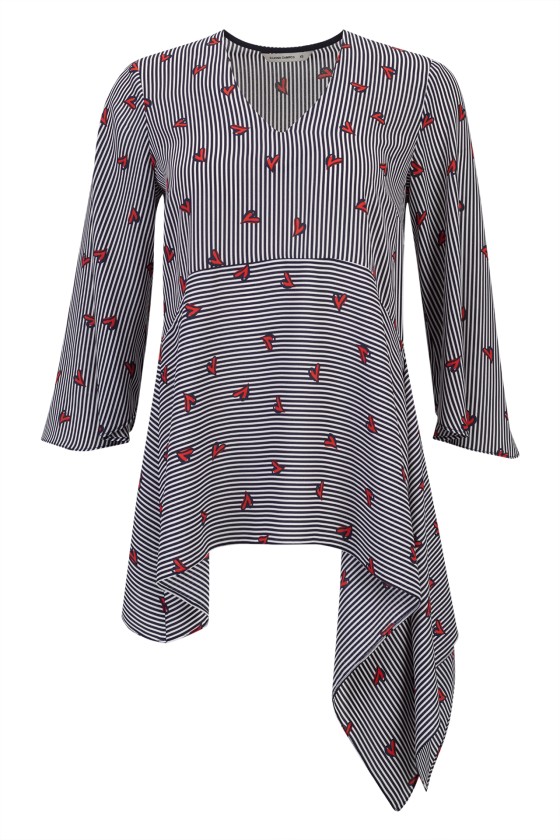 Tnica asimtrica corazones