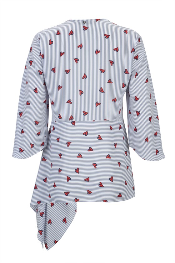 Túnica asimétrica corazones