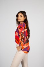 Allover print eyelet-detail shirt