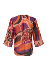 Allover print eyelet-detail shirt