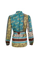 Long-sleeved crossover blouse 
