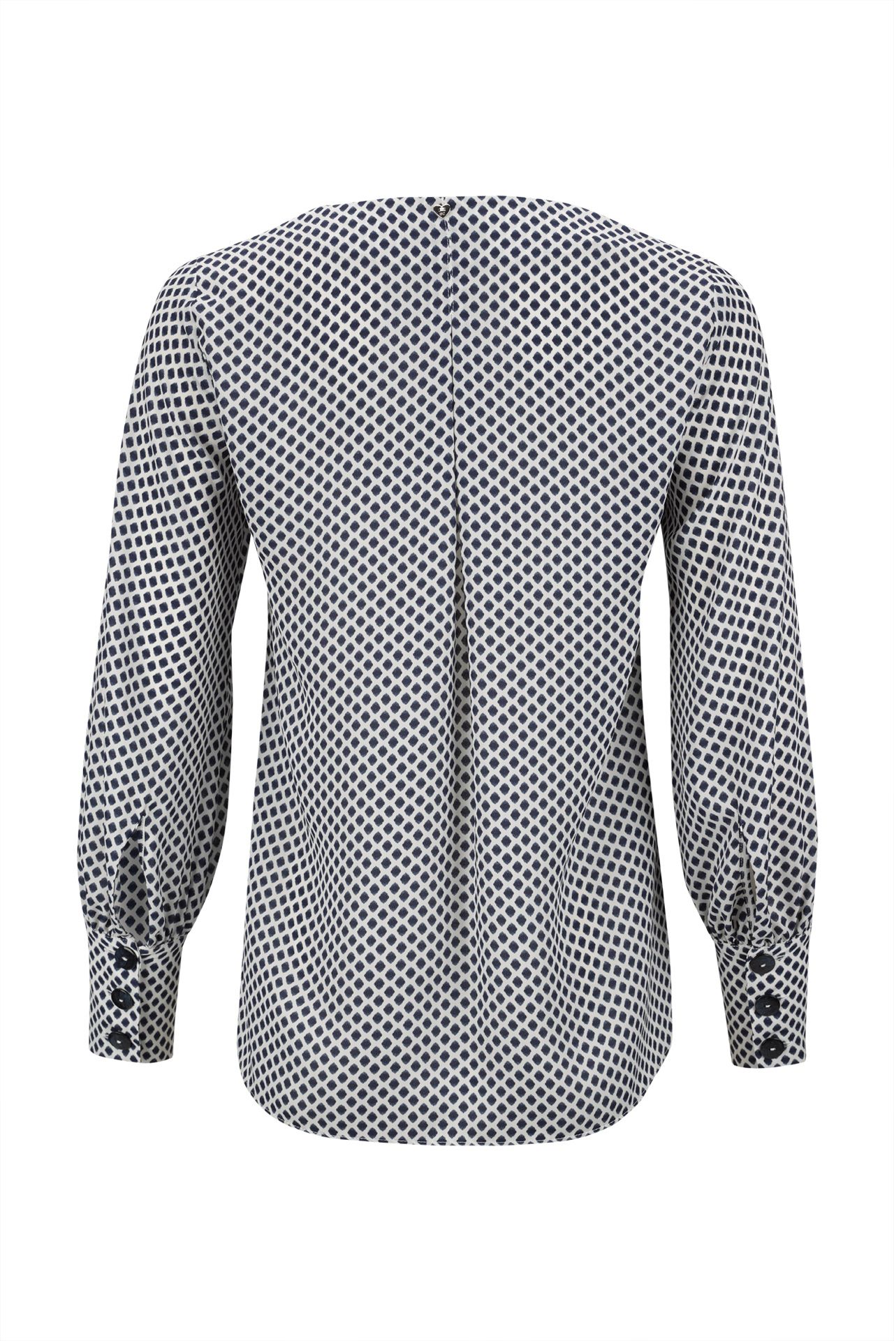 Blusa de mangas compridas e decote em v