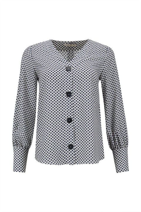 V-neck blouse with long sleeves V-neck blouse with long sleeves