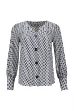 V-neck blouse with long sleeves