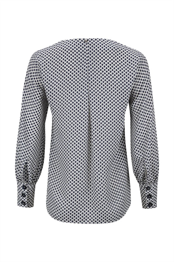 Blusa de mangas compridas e decote em v