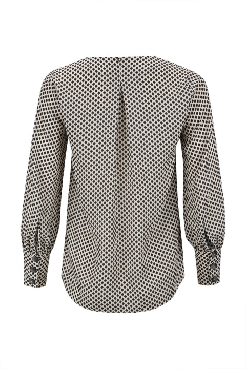 Blusa de mangas compridas e decote em v