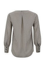 Blusa de mangas compridas e decote em v 