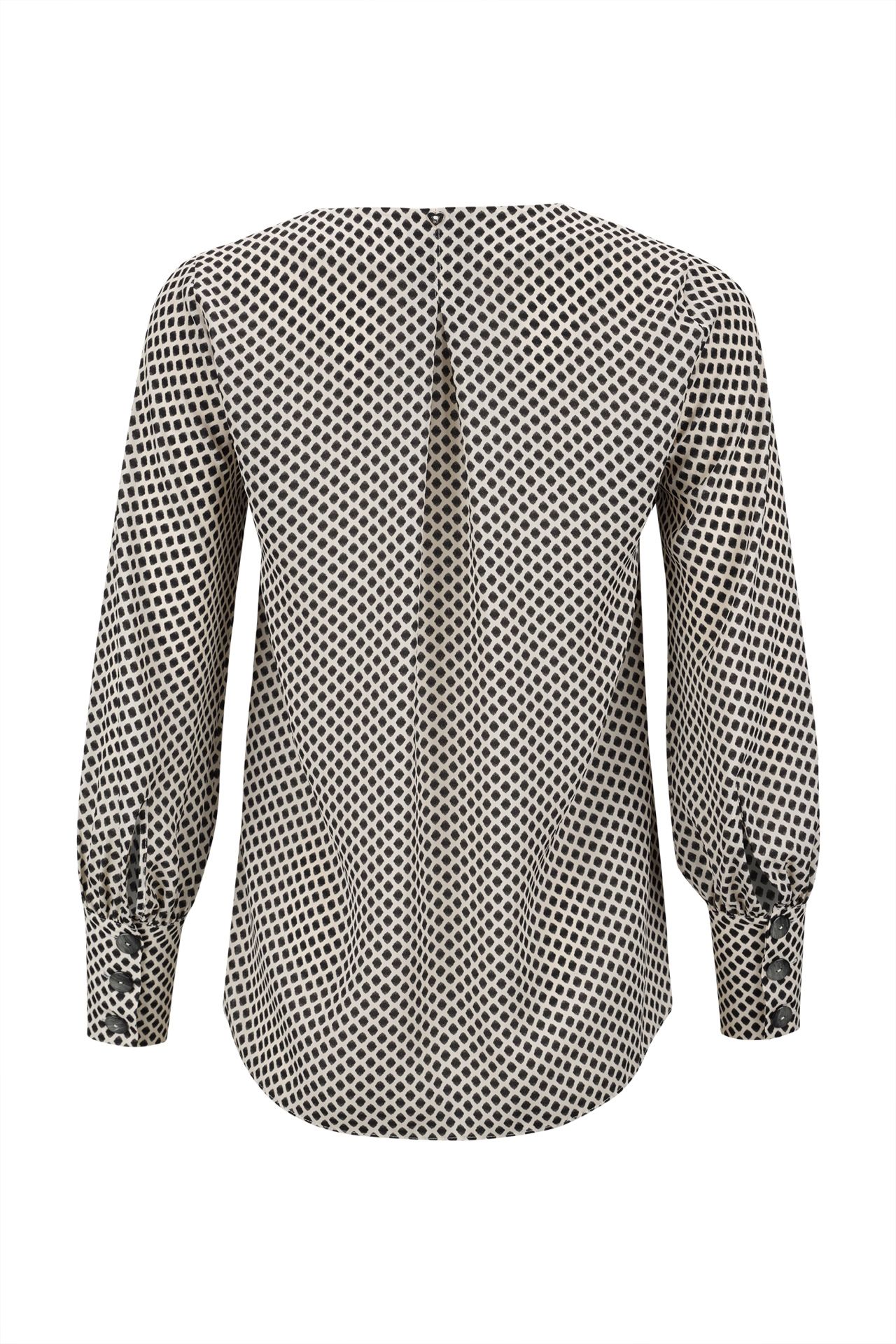 Blusa de mangas compridas e decote em v