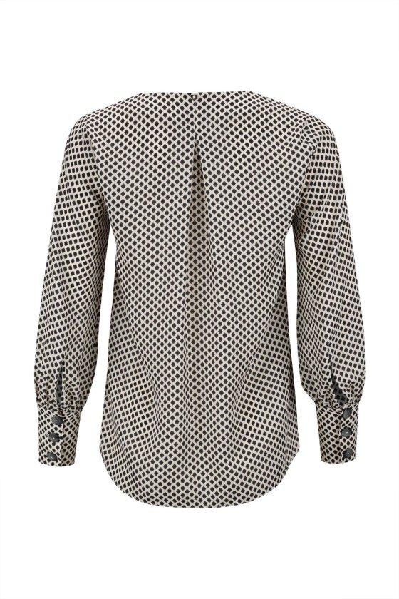 Blusa de mangas compridas e decote em v