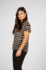 Polka dot shirt with side buttons