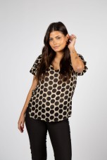 Polka dot shirt with side buttons