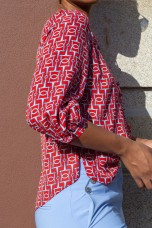 Tnica de franzidos estampada