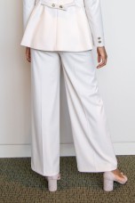 Wide leg pants with eyelets