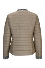 Quilted parka with denim details