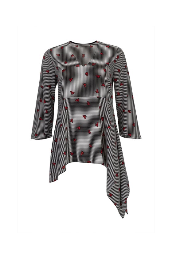 Tnica asimtrica corazones