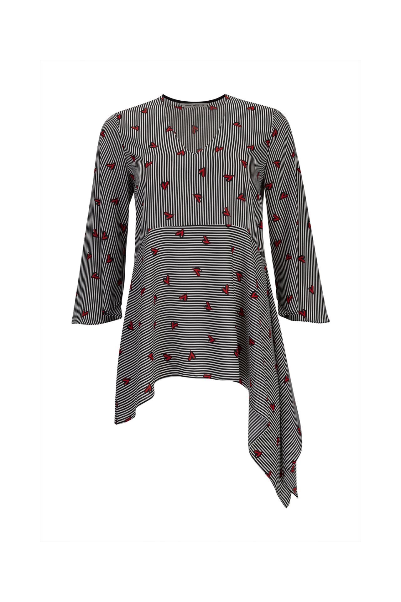 Túnica asimétrica corazones