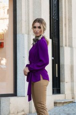 Long sleeve crossover blouse