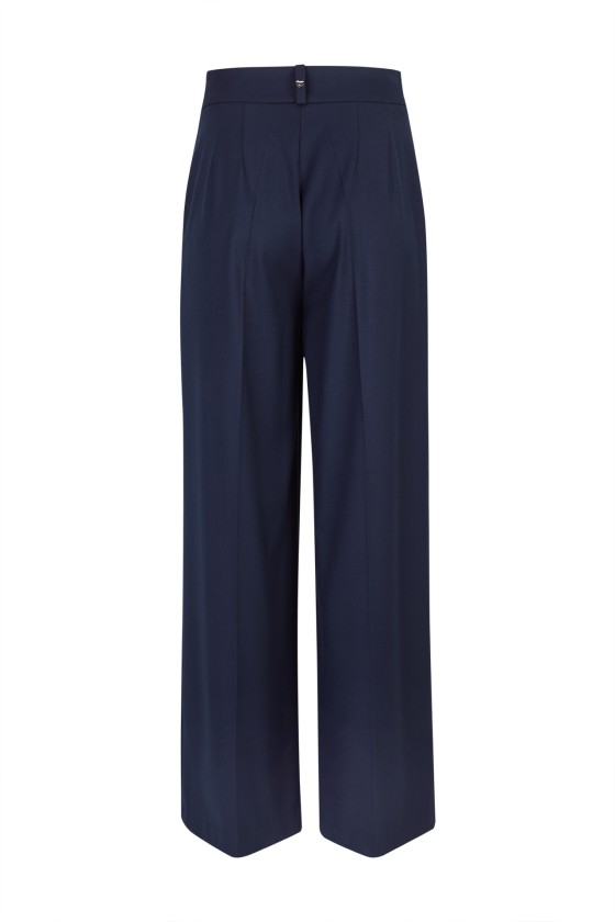 Wide leg pants with eyelets
