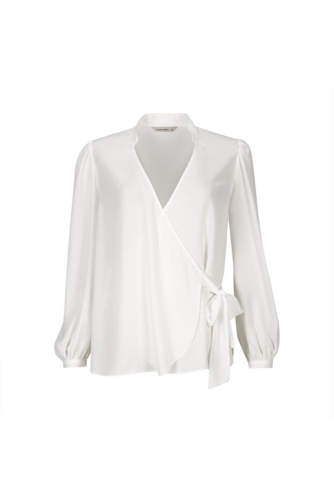 Long sleeve crossover blouse