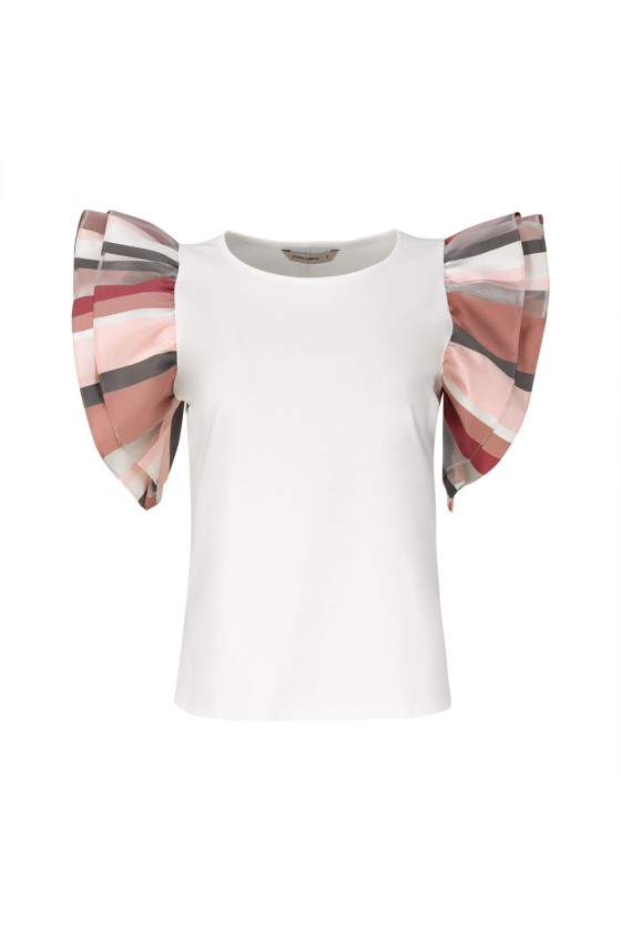 T-shirt mangas folhos
