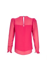 Long sleeve gathered blouse