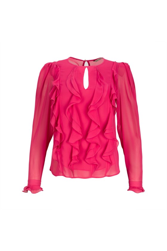 Long sleeve gathered blouse