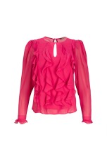 Long sleeve gathered blouse