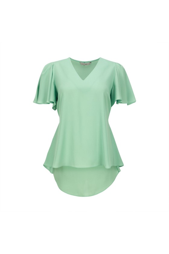 Asymmetric V-neck blouse