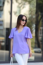 Asymmetric V-neck blouse