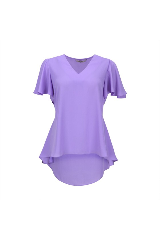 Asymmetric V-neck blouse