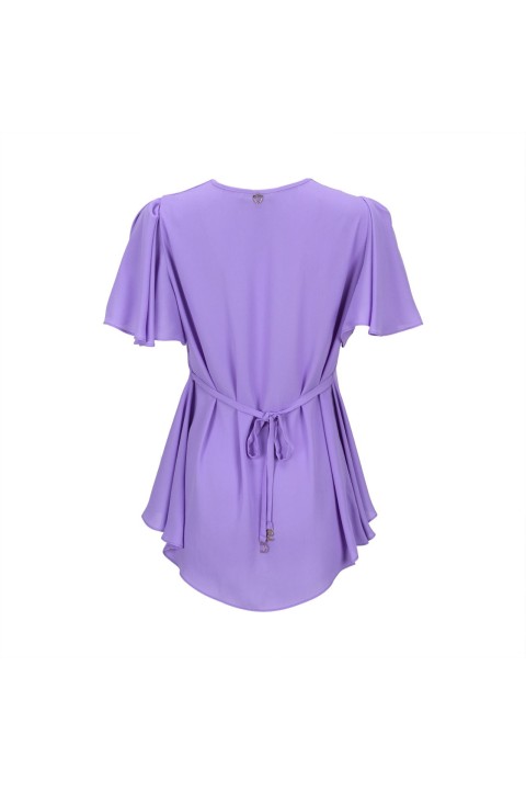 Asymmetric V-neck blouse