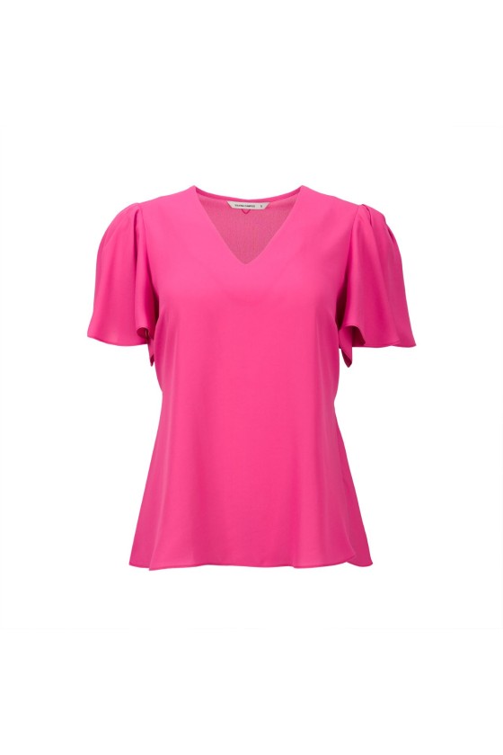 Asymmetric V-neck blouse